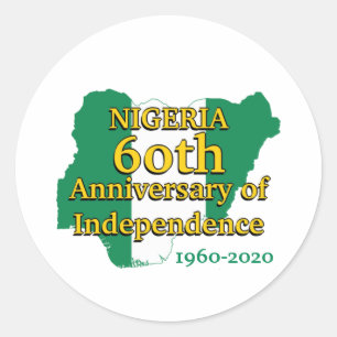 NIGERIA 60e Jubileum Onafhankelijkheid   Nigeriaan Ronde Sticker