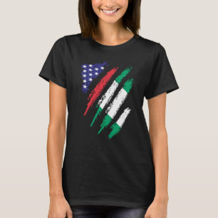 Nigeria Amerikaans gegroeide vlag USA Patriot-erfg T-shirt