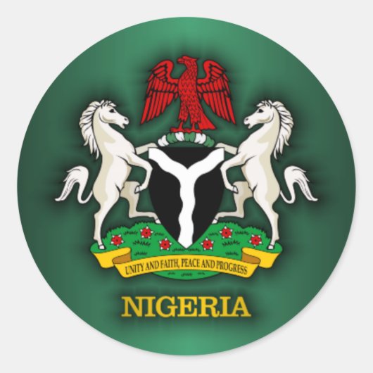 Nigeria COA Ronde Sticker (Voorkant)