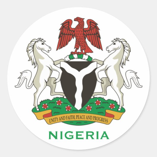 nigeria - crest ronde Sticker (Voorkant)