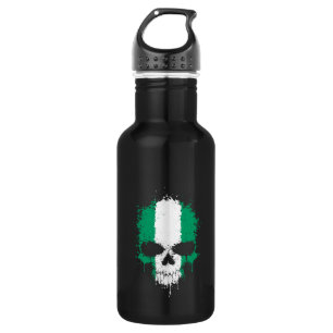 Nigeria Drijvende Splatter Skull Waterfles