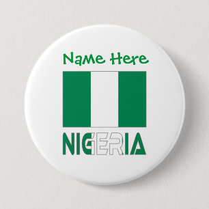 Nigeria en Nigeria Vlag Groen Personalisatie Ronde Button 7,6 Cm
