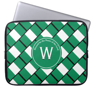 NIGERIA FLAG Gepersonaliseerd Monogram BLACK-lapto Laptop Sleeve