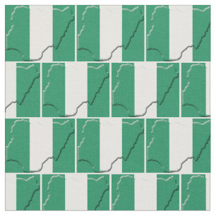 NIGERIA FLAG Kaart Omtrek Stof