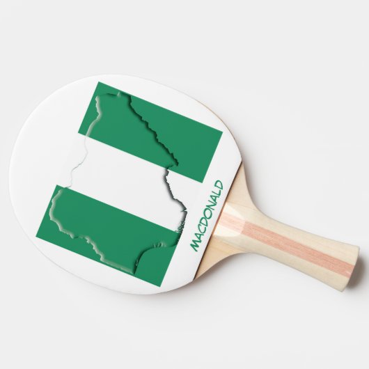 NIGERIA FLAG & MAP op maat Tafeltennisbatje (Zijkant)