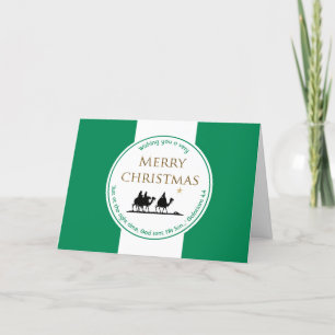 NIGERIA FLAG Three Wise Mannen Kerstmis Feestdagen Kaart