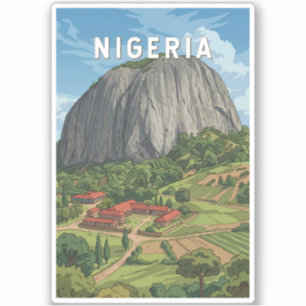 Nigeria Illustratie Reis Kunst Vintage Sticker