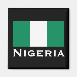 Nigeria met Nigeriaanse vlag (West-Afrika) Magneet