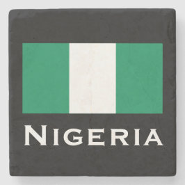 Nigeria met Nigeriaanse vlag (West-Afrika) Stenen Onderzetter