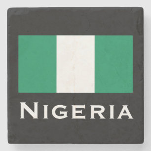 Nigeria met Nigeriaanse vlag (West-Afrika) Stenen Onderzetter