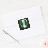 Nigeria Metallic Emblem Vierkante Sticker (Envelop)