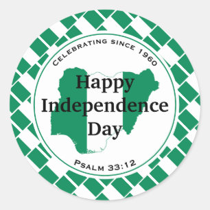 NIGERIA ONAFHANKELIJKHEID Nigeriaanse vlag Ronde Sticker