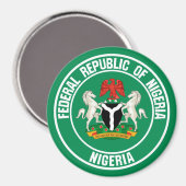 Nigeria Round Emblem Magneet (Voorkant / Achterkant)