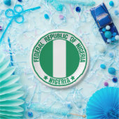 Nigeria Round Emblem Papieren Bordje (Feest)