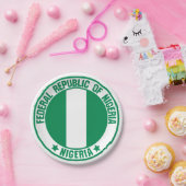 Nigeria Round Emblem Papieren Bordje (Feest)