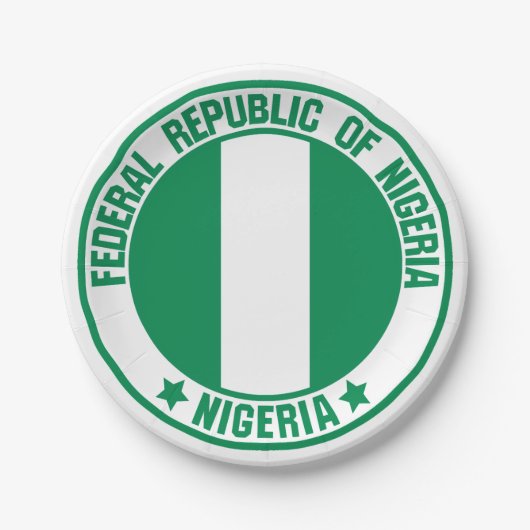 Nigeria Round Emblem Papieren Bordje (Voorkant)