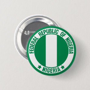 Nigeria Round Emblem Ronde Button 5,7 Cm