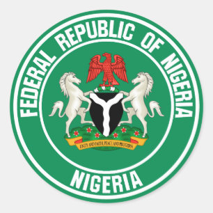 Nigeria Round Emblem Ronde Sticker