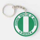Nigeria Round Emblem Sleutelhanger (Voorkant)