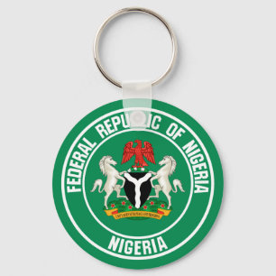 Nigeria Round Emblem Sleutelhanger