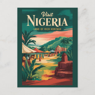 Nigeria Schilderachtige Illustratie Reis Kunst Vin Briefkaart