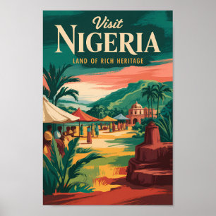 Nigeria Schilderachtige Illustratie Reis Kunst Vin Poster