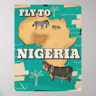Nigeria vintage reisposter poster