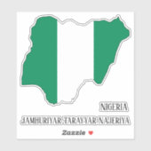 Nigeria Vlag Charmante Patriottische Kaart Sticker (Vel)