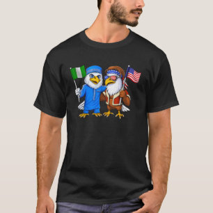 Nigeria Vlag van de VS Nigeriaans-Amerikaanse erfg T-shirt