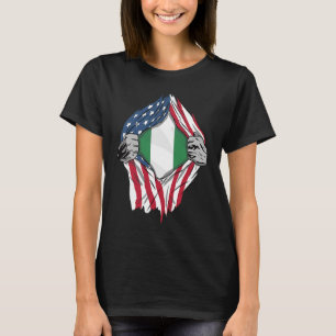 Nigeriaans bloed in Nigeria vlag T-shirt