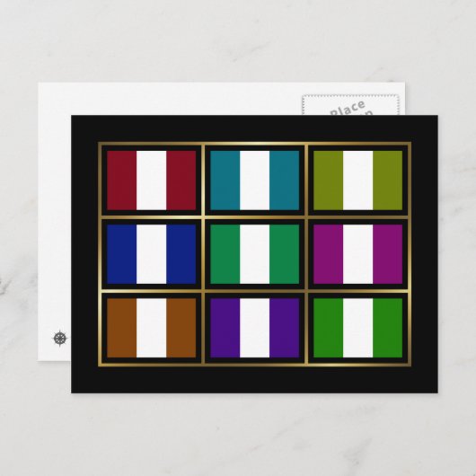 Nigeriaans Briefkaart van multihue-vlaggen (Voorkant / Achterkant)