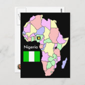 Nigeriaanse Afrika-kaart Briefkaart (Voorkant / Achterkant)
