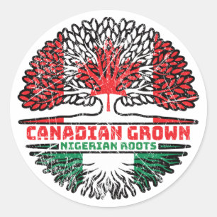 Nigeriaanse Canadese vlag over bomen in Canada Ronde Sticker