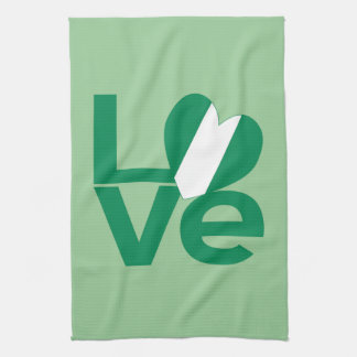 Nigeriaanse Groene LIEFDE Hart Vlag Theedoek