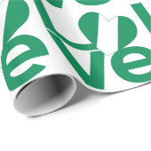 Nigeriaanse Groene LIEFDE Hartvlag Cadeaupapier (Rol Hoek)