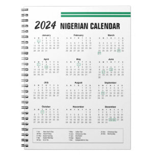 Nigeriaanse kalender 2024 notitieboek
