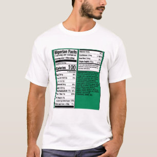 Nigeriaanse Mannen Feiten - Voedingswaarde T-shirt