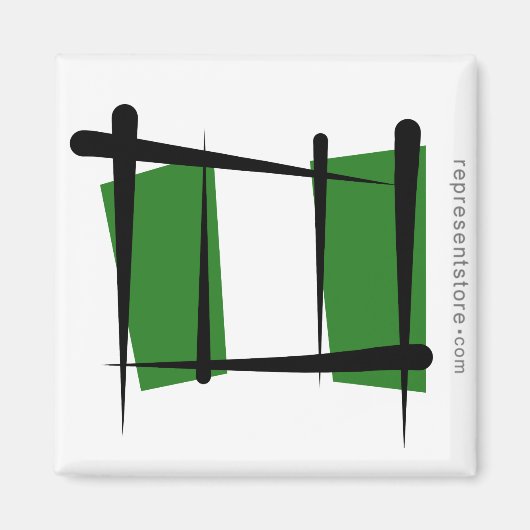 Nigeriaanse penseelvlag magneet (Voorkant)