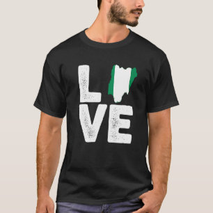 Nigeriaanse pride Love Nigeria vlag Zwarte geschie T-shirt