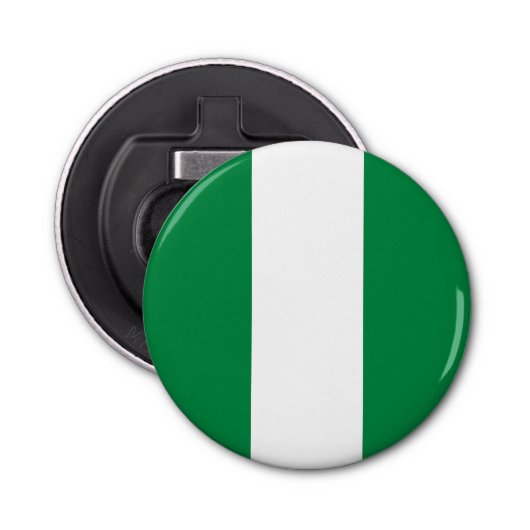 Nigeriaanse vlag button flesopener (Voorkant)