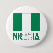 Nigeriaanse vlag en Nigeria Ronde Button 7,6 Cm (Voorkant)