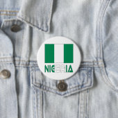 Nigeriaanse vlag en Nigeria Ronde Button 7,6 Cm (In situ)