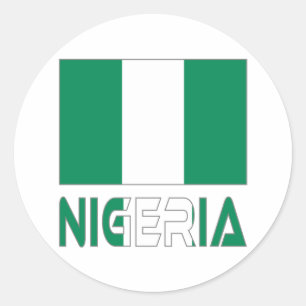 Nigeriaanse vlag en Nigeria Ronde Sticker