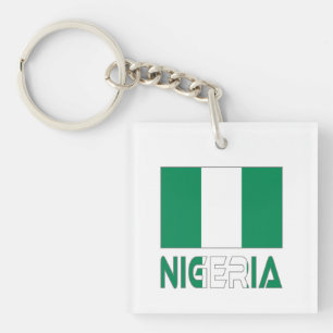 Nigeriaanse vlag en Nigeria Sleutelhanger