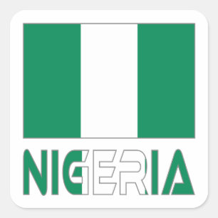 Nigeriaanse vlag en Nigeria Vierkante Sticker