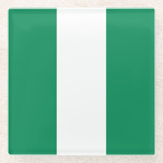 Nigeriaanse vlag glazen onderzetter (Voorkant)