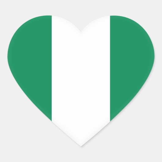 Nigeriaanse vlag hart sticker (Voorkant)