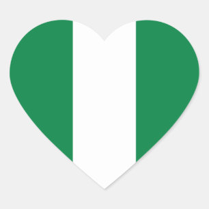 Nigeriaanse vlag Heart Sticker