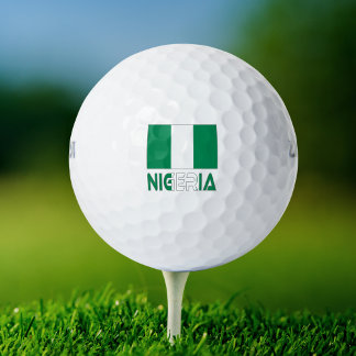 Nigeriaanse vlag met Nigeria in kleuren Golfballen