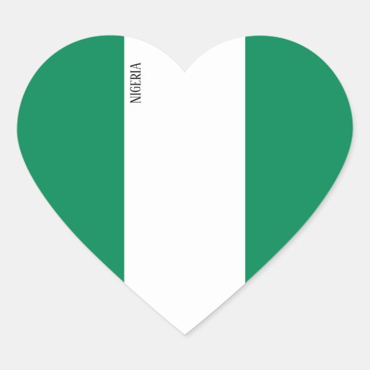 Nigeriaanse vlag Patriotic Hart Sticker (Voorkant)